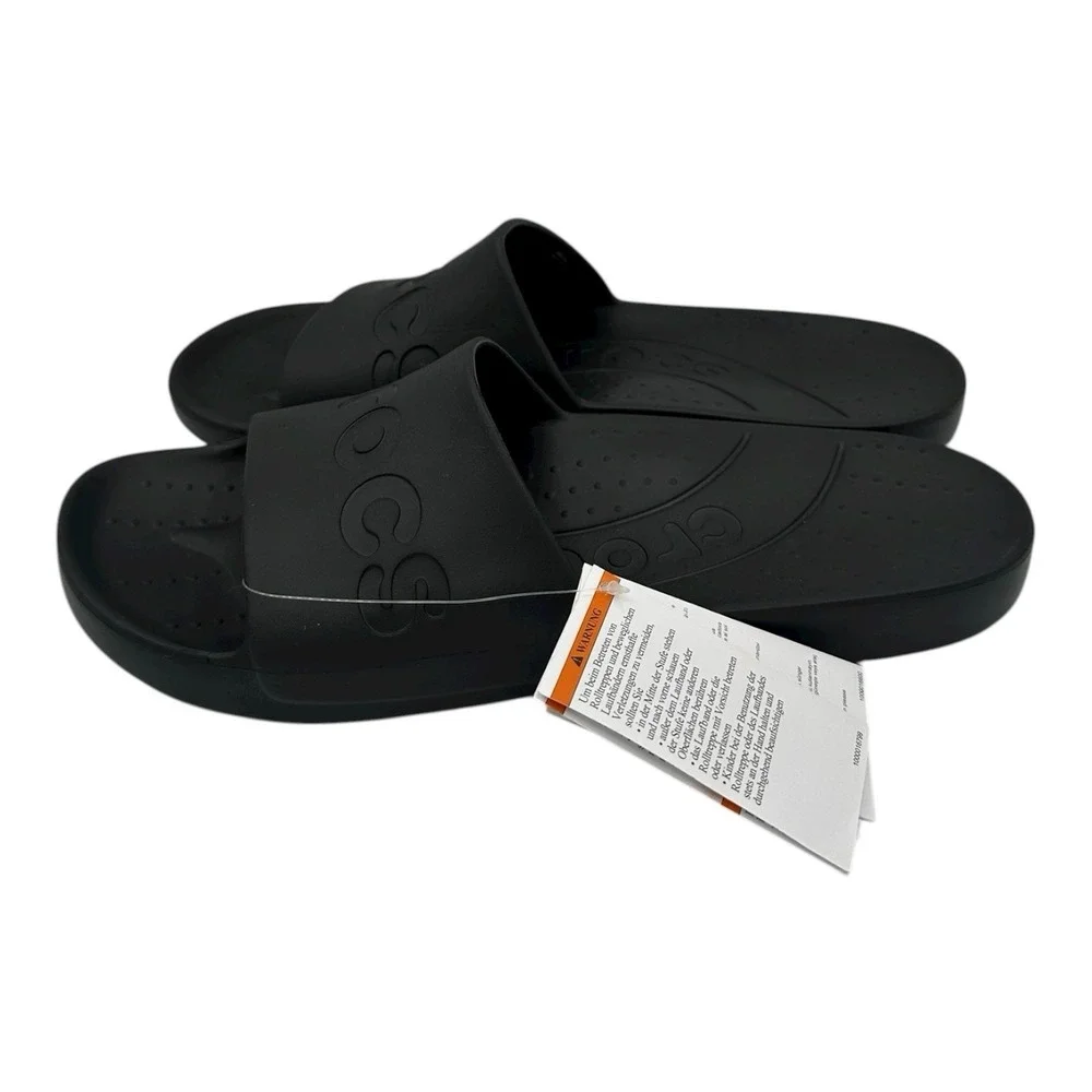 Crocs Slides Men's Size 13‎ Black Sandals Slip On Flip Flops 210088-001 NWT